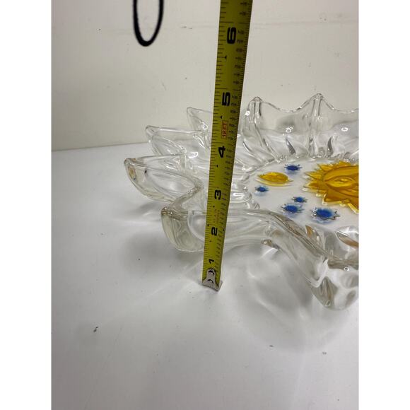 Studio Nova Art Glass Serving Tray Solar Eclipse 14.5 WALTHER Germany - Picture 3 of 10